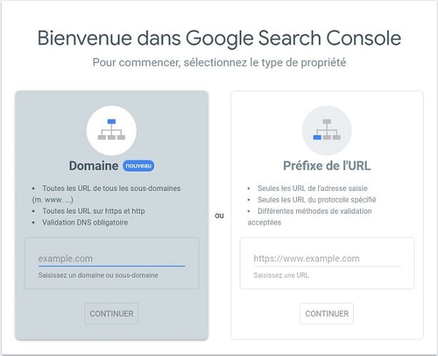 Connecter votre site à Google Search Console