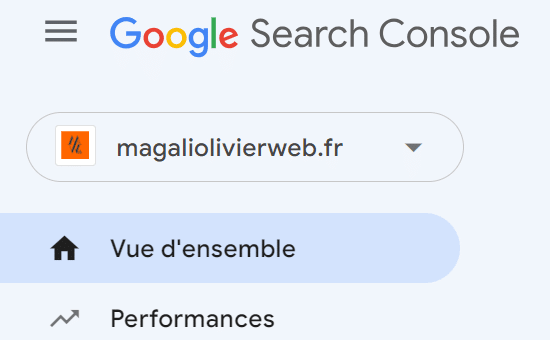 Interface de la Google Search Console